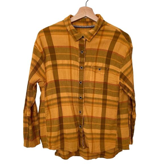 Prana Fillary Button Down Top Button Up Shirt Yellow Size Medium - Picture 2 of 13